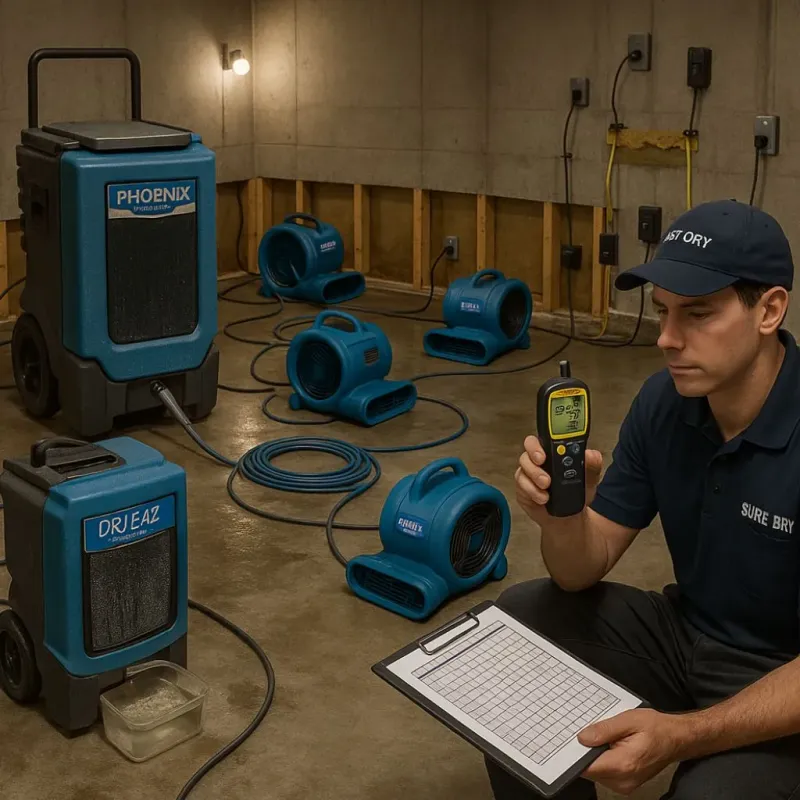 Structural Drying and Dehumidification process in Cross County, AR